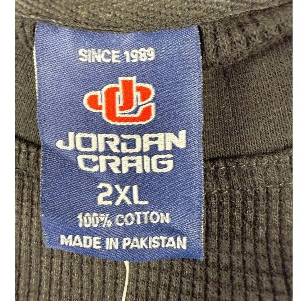 Vintage Jordan Craig Men's Black Thermal Long Sleeve‎ Crew Neck Shirt XXL NEW